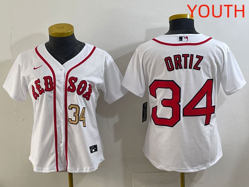 Youth 2025 Boston Red Sox #34 Ortiz White Game Nike MLB Jersey style 3->youth mlb jersey->Youth Jersey